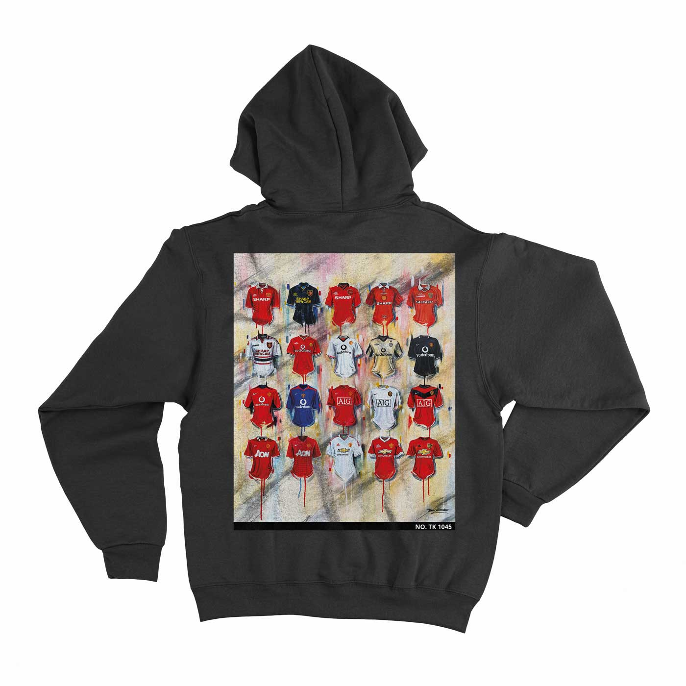 A premium Red Devils Hoodie from Terry Kneeshaw’s ‘Proud to Wear the Shirt’ collection, available in various sizes and colours Black and Grey.