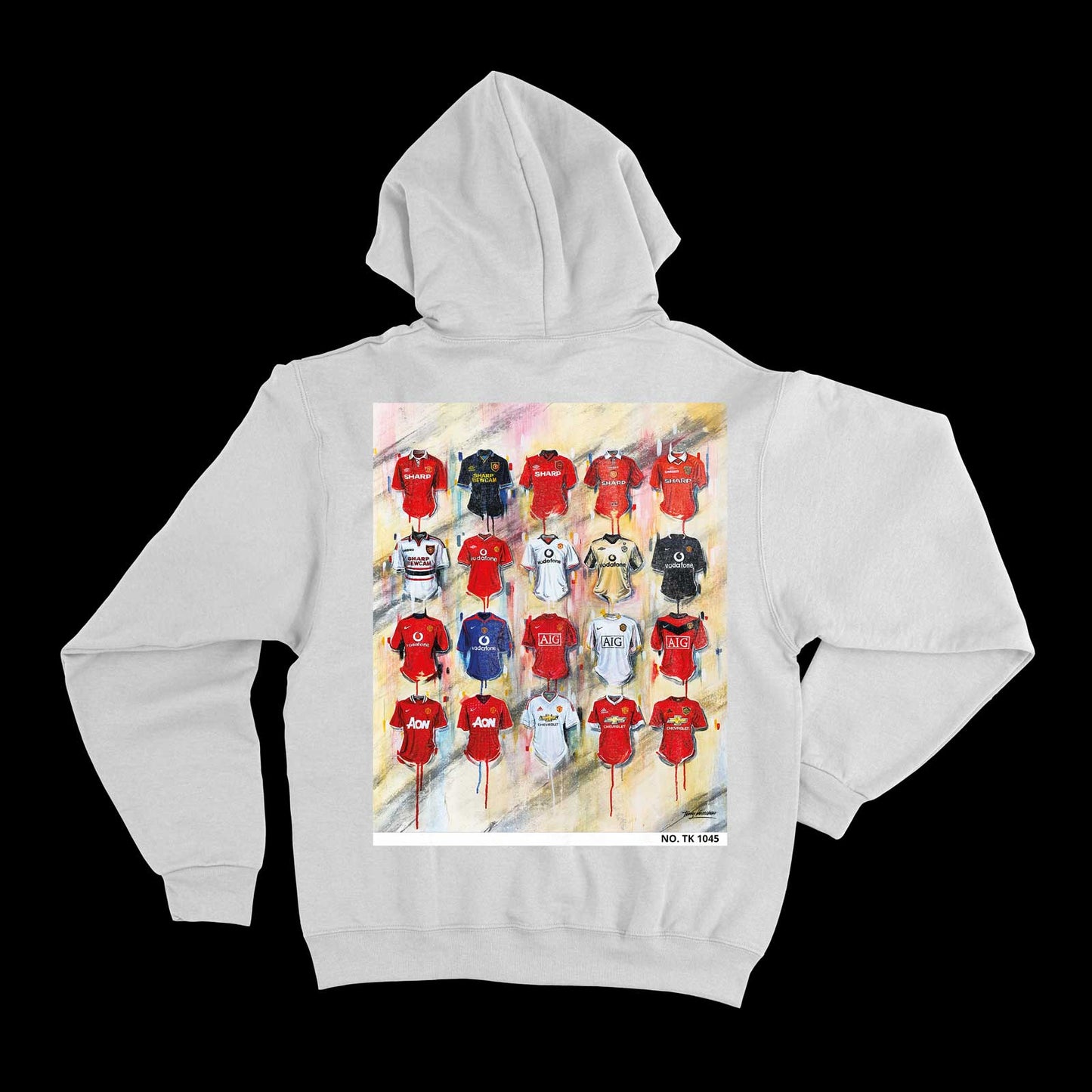 A premium Red Devils Hoodie from Terry Kneeshaw’s ‘Proud to Wear the Shirt’ collection, available in various sizes and colours Black and Grey.