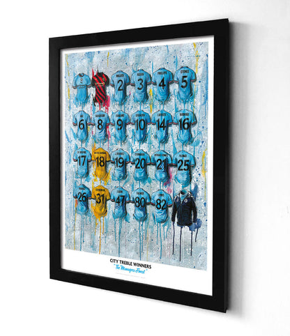Man City Treble Winners Collection Signed Limited Edition A2 Print