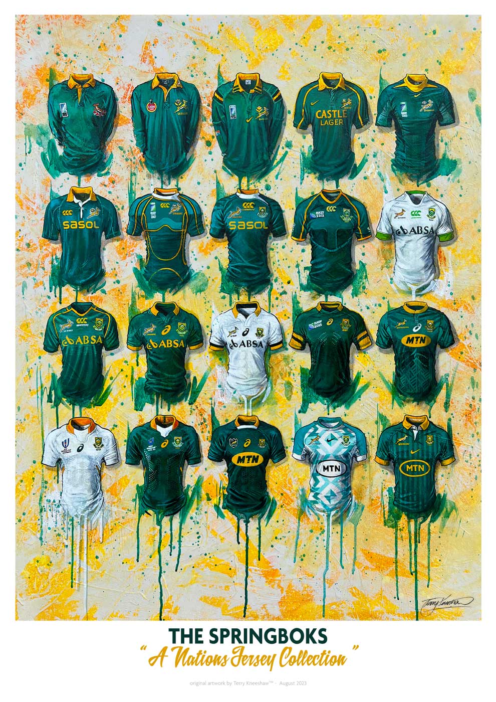 South African Springboks Jerseys - A2 Limited Edition Prints