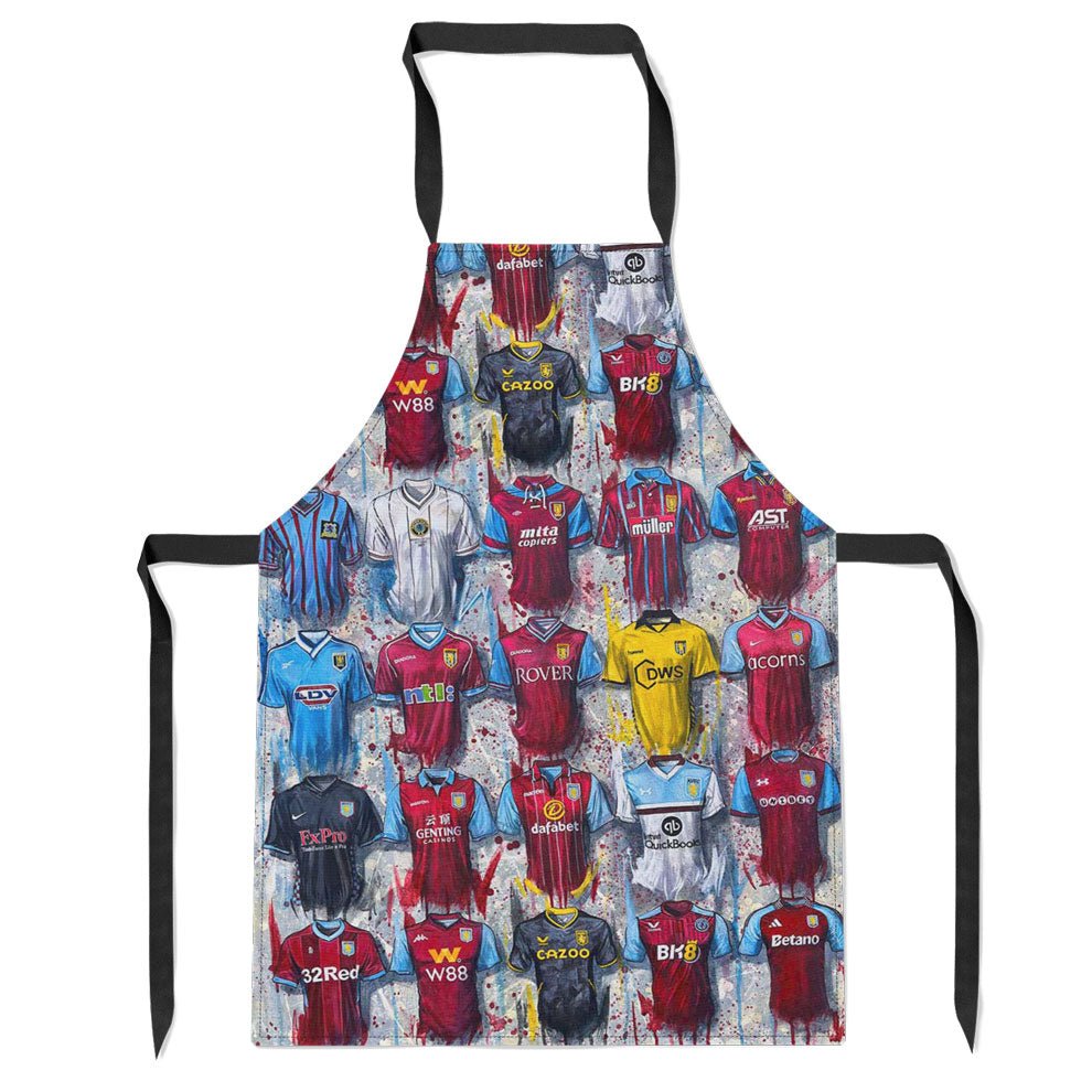 Aston Villa 2024 Shirts Apron - Terry Kneeshaw Art
