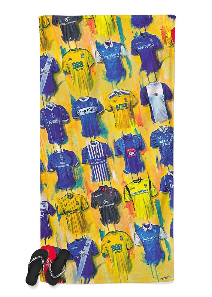 Birmingham City Shirts - A Blue's Collection Beach Towel - Terry Kneeshaw Art