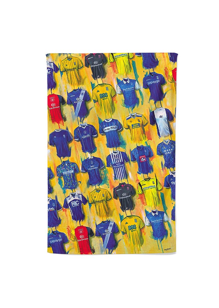 Birmingham City Shirts - A Blue's Collection Tea Towel - Terry Kneeshaw Art