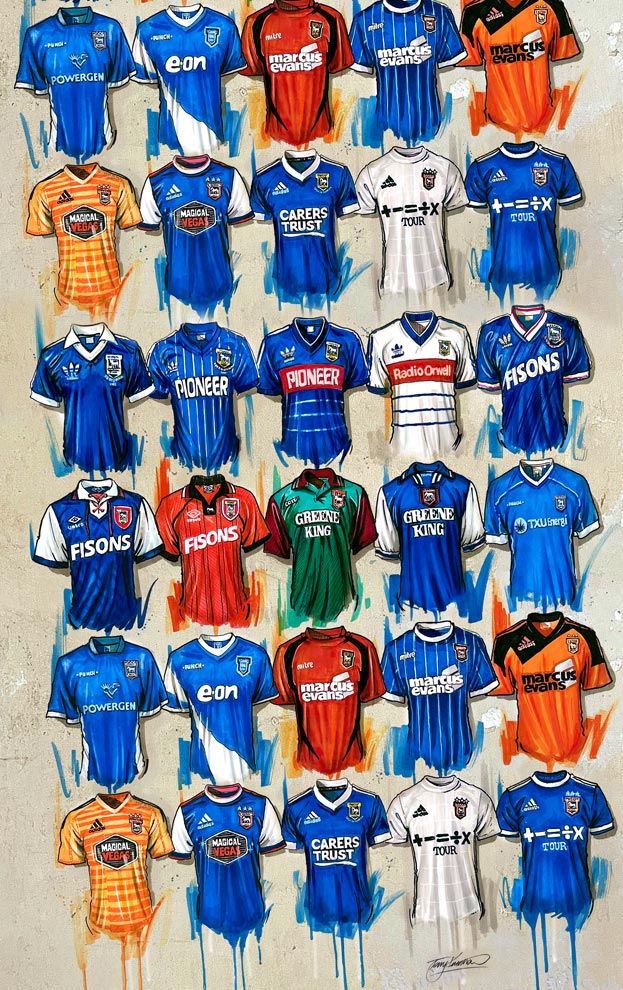 Ipswich Town - Tea Towel - Terry Kneeshaw Art