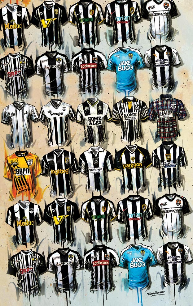 Notts County Tea Towel - Terry Kneeshaw Art