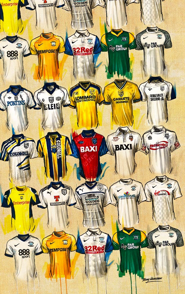 Preston North End Tea Towel - Terry Kneeshaw Art