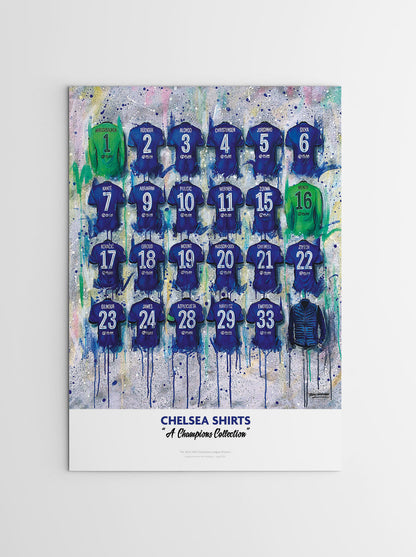 Chelsea Champions Shirts - A2 Signed Limited Edition Print