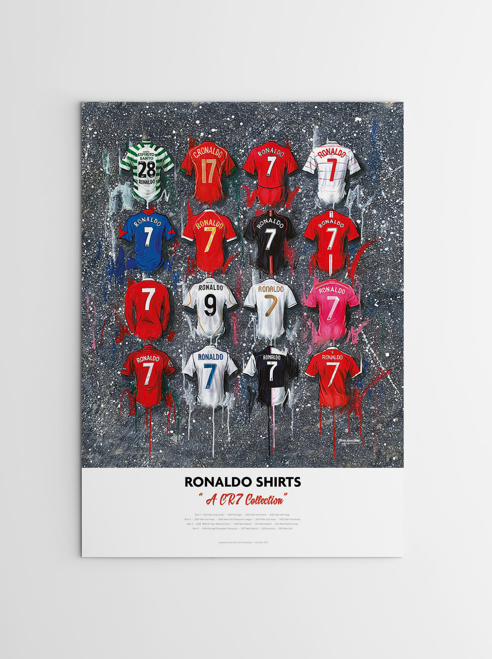 Ronaldo Shirts - A2 Signed Limited Edition Prints