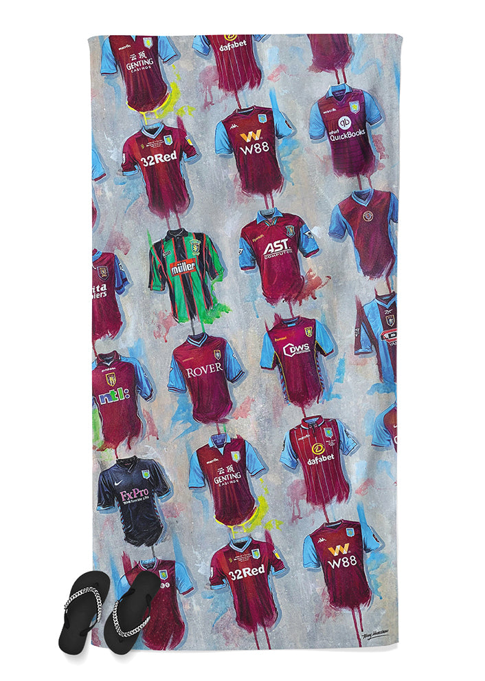 Aston Villa Shirts - A Villan's Collection Beach Towel