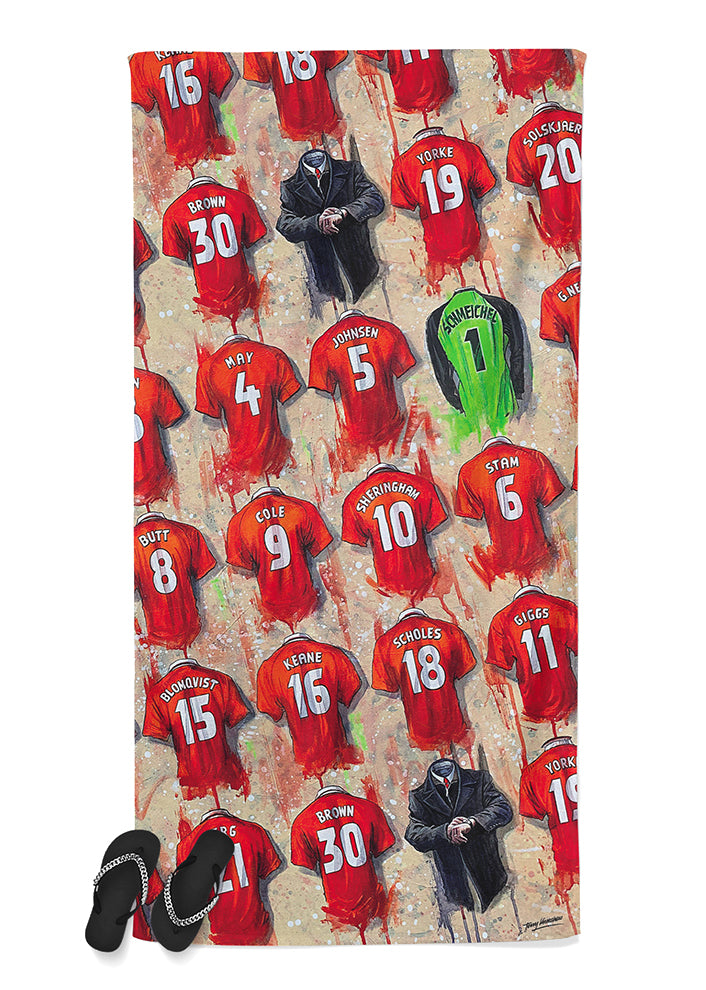 Man United Shirts - A Treble Winners Collection Beach Towel