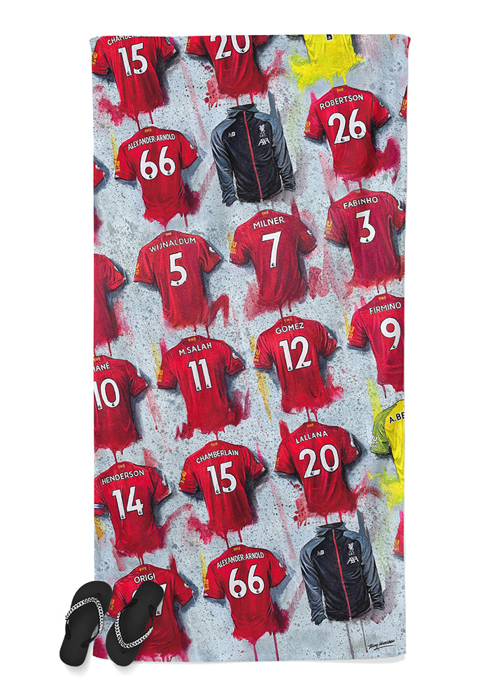 Liverpool Shirts - A Champions Collection Beach Towel