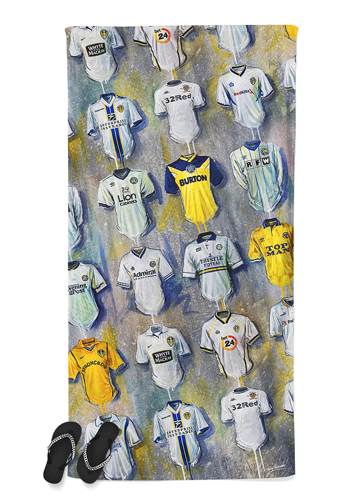 Leeds United Shirts - A Peacock's Collection Beach Towel