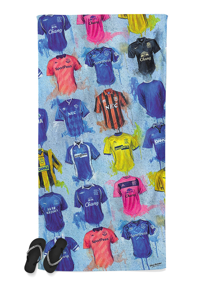 Everton Shirts - A Toffee's Collection Beach Towel
