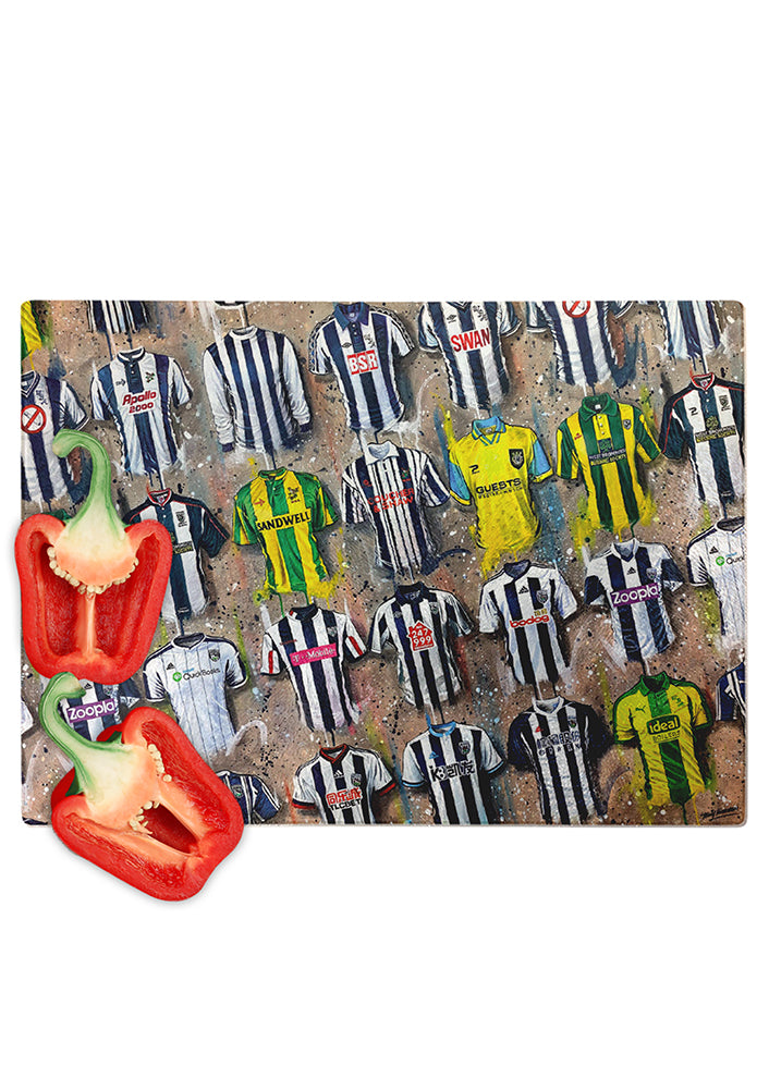 West Brom Shirts - A Baggies Collection Chopping Board