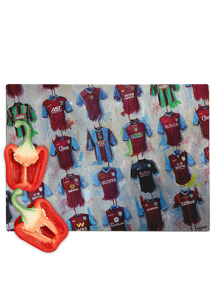 Aston Villa Shirts - A Villan's Collection Chopping Board