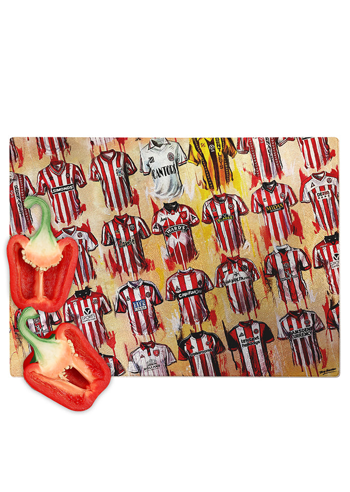 Sheffield United Shirts - A Blade's Collection Chopping Board