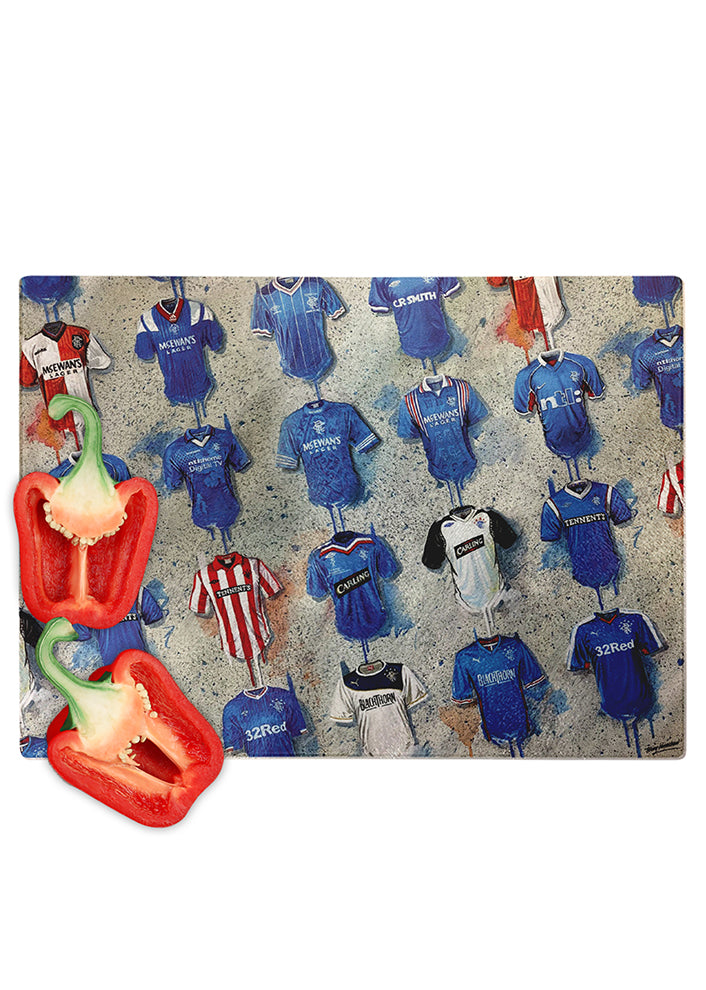 Rangers FC Shirts - A Teddybear's Collection Chopping Board