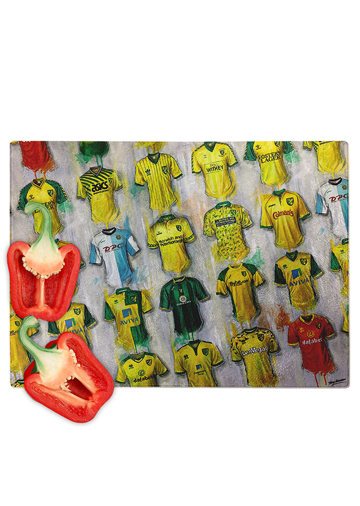 Norwich City FC Shirts - A Canaries Collection Chopping Board