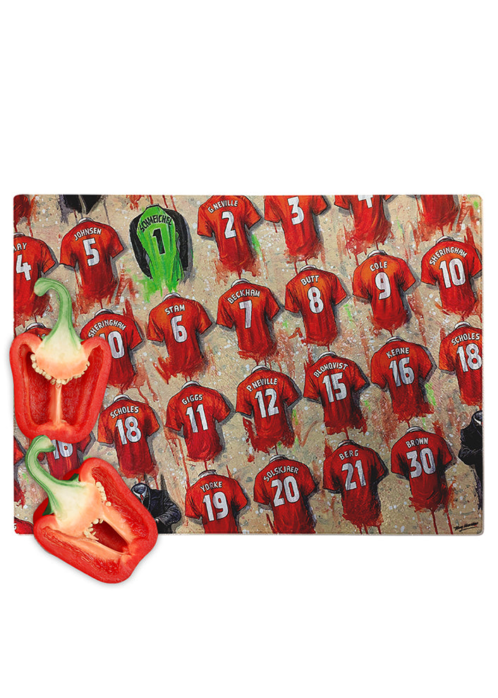 Man United FC Shirts - A Treble Winner's Collection Chopping Board