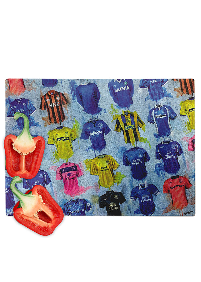 Everton FC Shirts - A Toffee's Collection Chopping Board