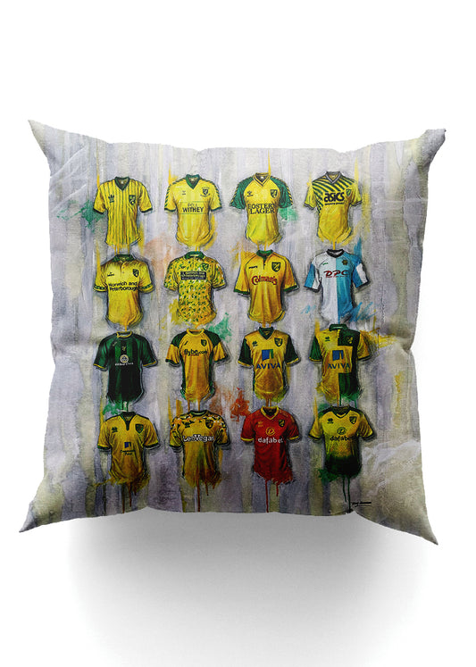 Norwich Shirts - A Canaries Collection Cushion