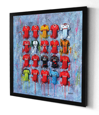 These Liverpool Anfield canvases from Terry Kneeshaw are available in various sizes (20x20, 30x30 or 40x40) and framed or unframed in a black floating frame. The artwork features stunning images of the famous Anfield stadium, home to Liverpool FC. These canvases are perfect for any fan or collector looking to add a touch of the Reds to their home or office decor. Get a piece of Liverpool's history with these high-quality canvases.