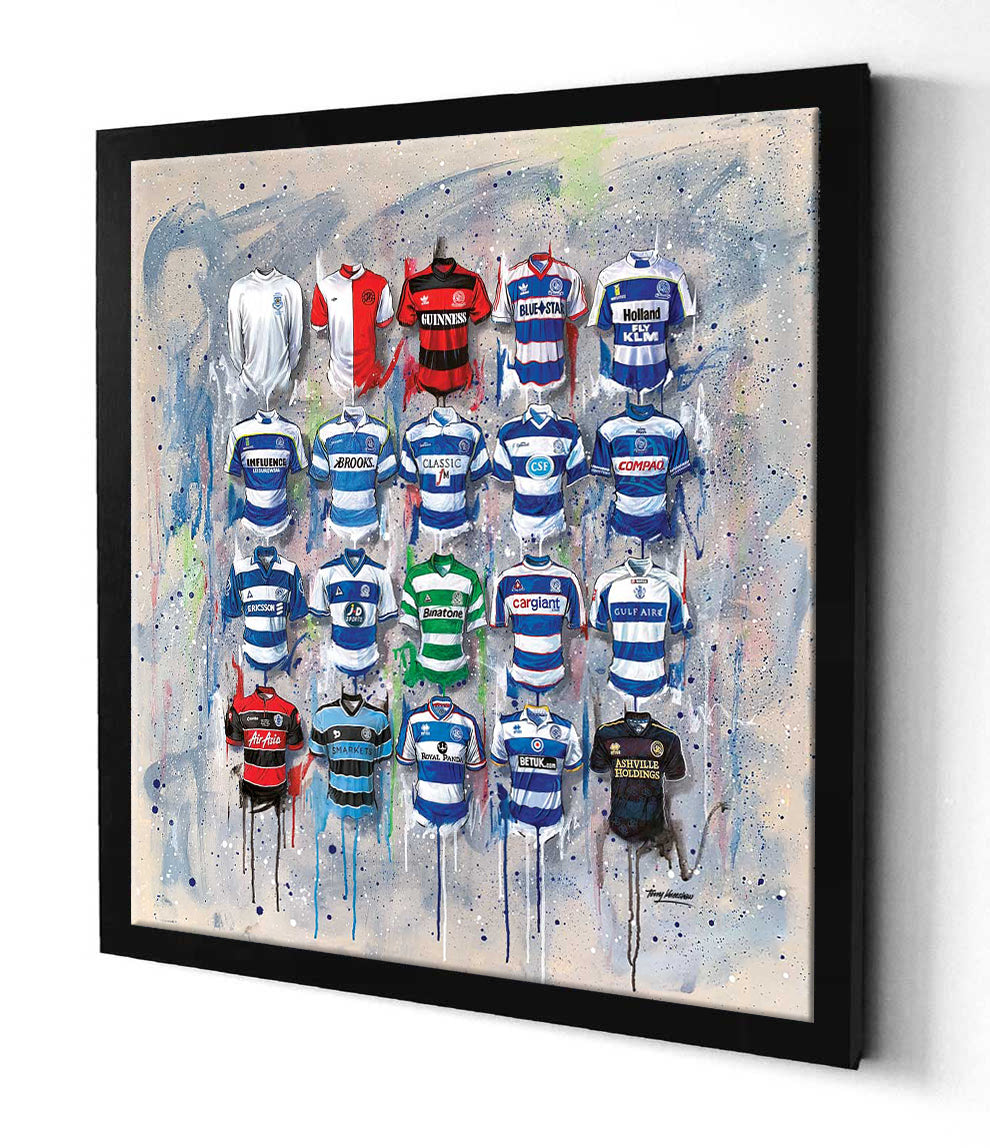 Experience the passion of Queens Park Rangers with Terry Kneeshaw's collection of QPR canvases! Featuring various sizes, ranging from 20x20, 30x30, and 40x40, these artworks are available in framed or unframed black floating frames. Each canvas depicts iconic moments from the team's history, perfect for any loyal fan's home or office. Choose from a range of designs to add a touch of pride to your QPR collection.