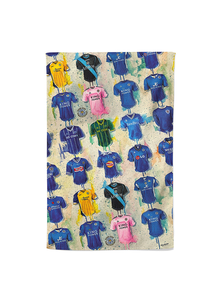 Leicester City Shirts - A Foxes Collection Tea Towel