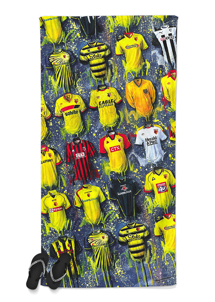 Watford Shirts - A Hornet's Collection Beach Towel