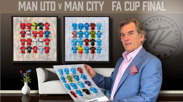 Clash of Titans: Manchester City vs Manchester United in the FA Cup Showdown – Which Iconic Shirt Captures the Magic for You? - Terry Kneeshaw Art