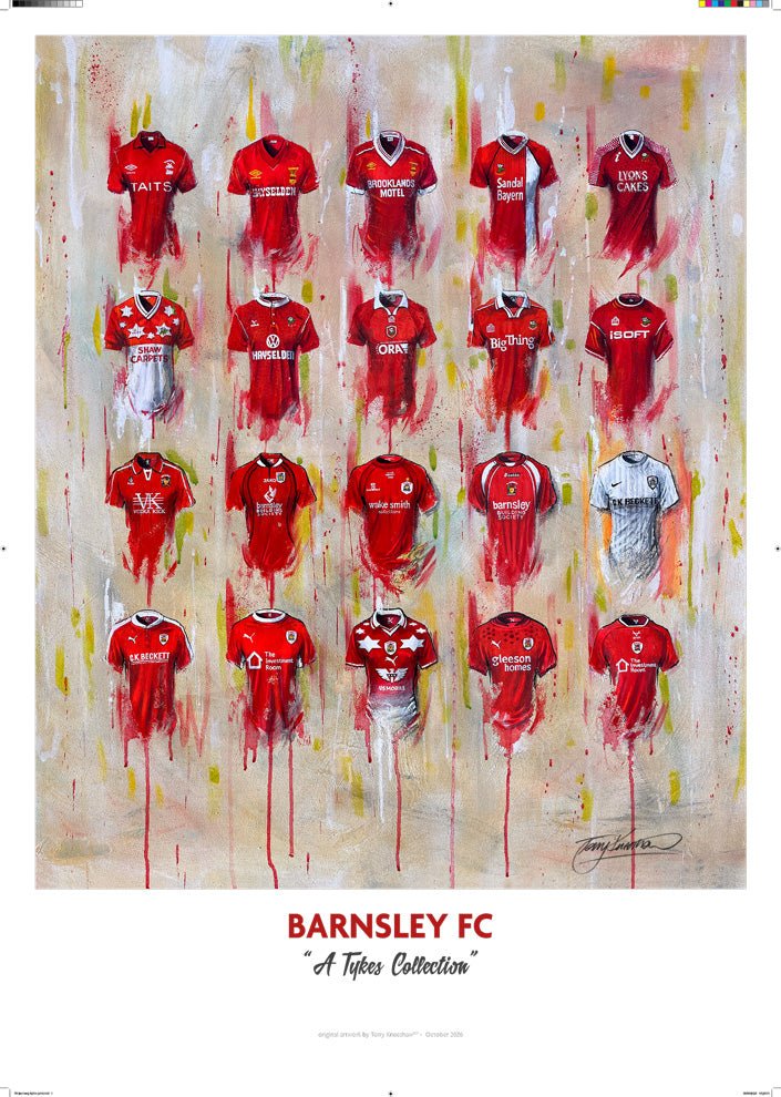 Barnsley FC Shirt History – Football Shirt Art by Terry Kneeshaw - Terry Kneeshaw Art