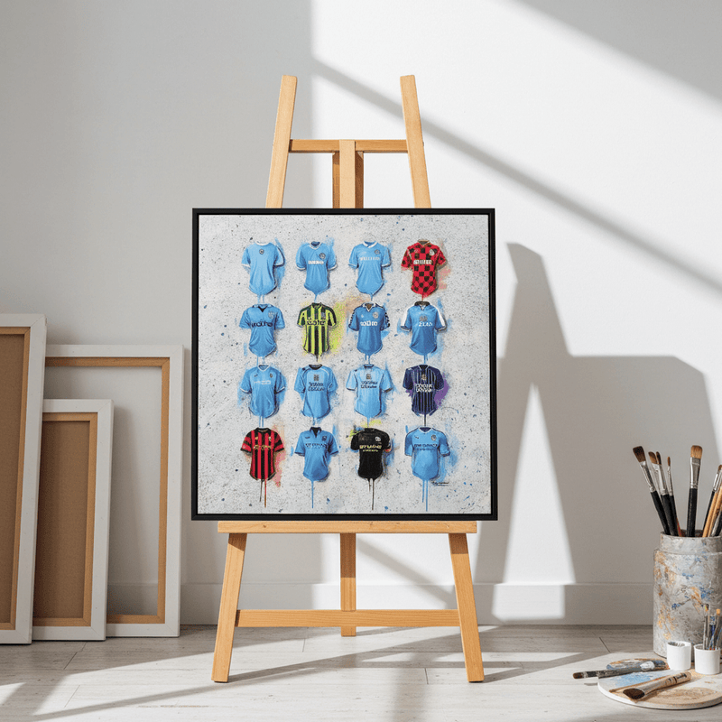 Framed 20x20 Football Art Canvases - Terry Kneeshaw Art
