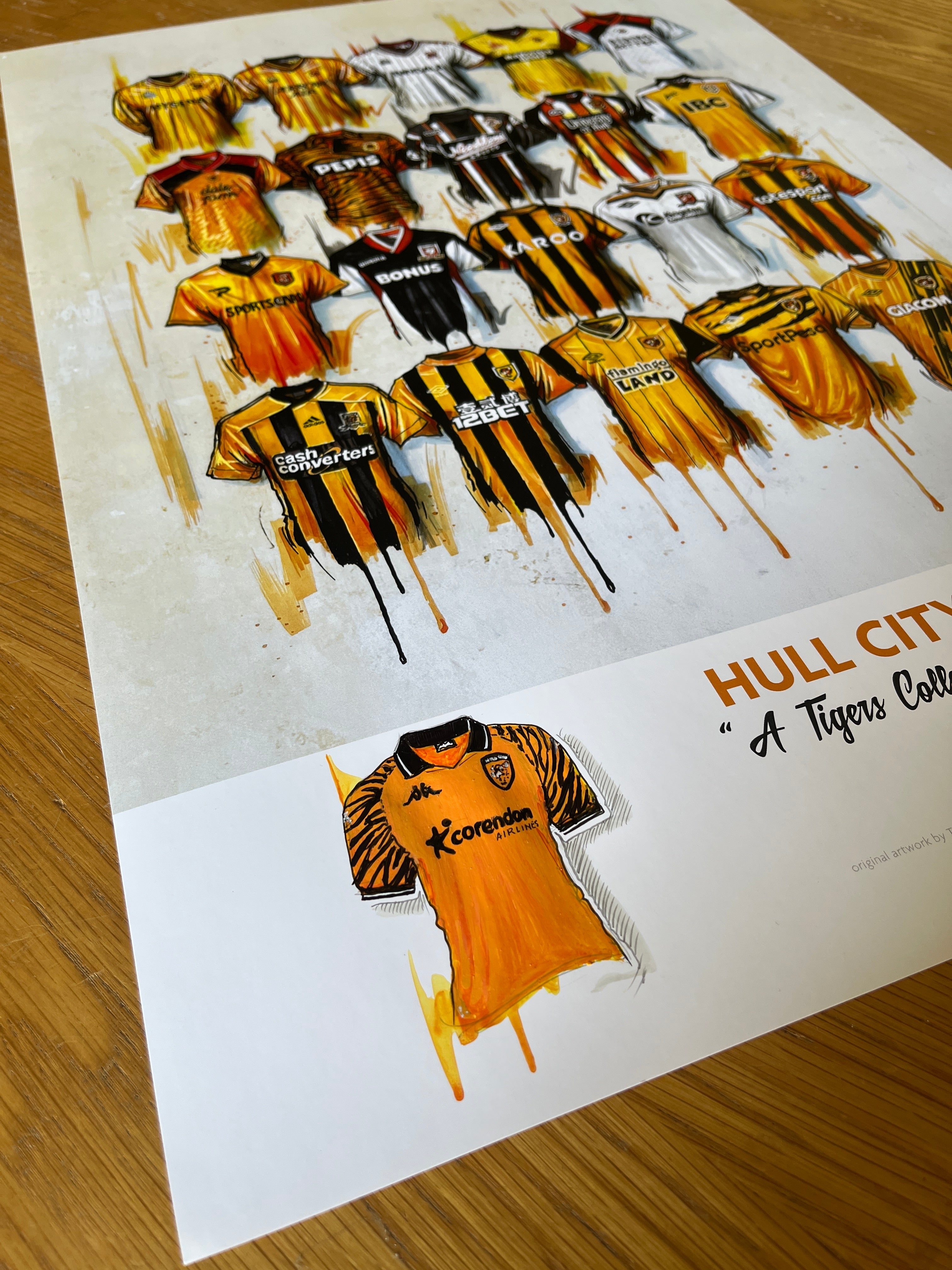 Hull City Personalised A2 Print – Name & Number Shirt Art