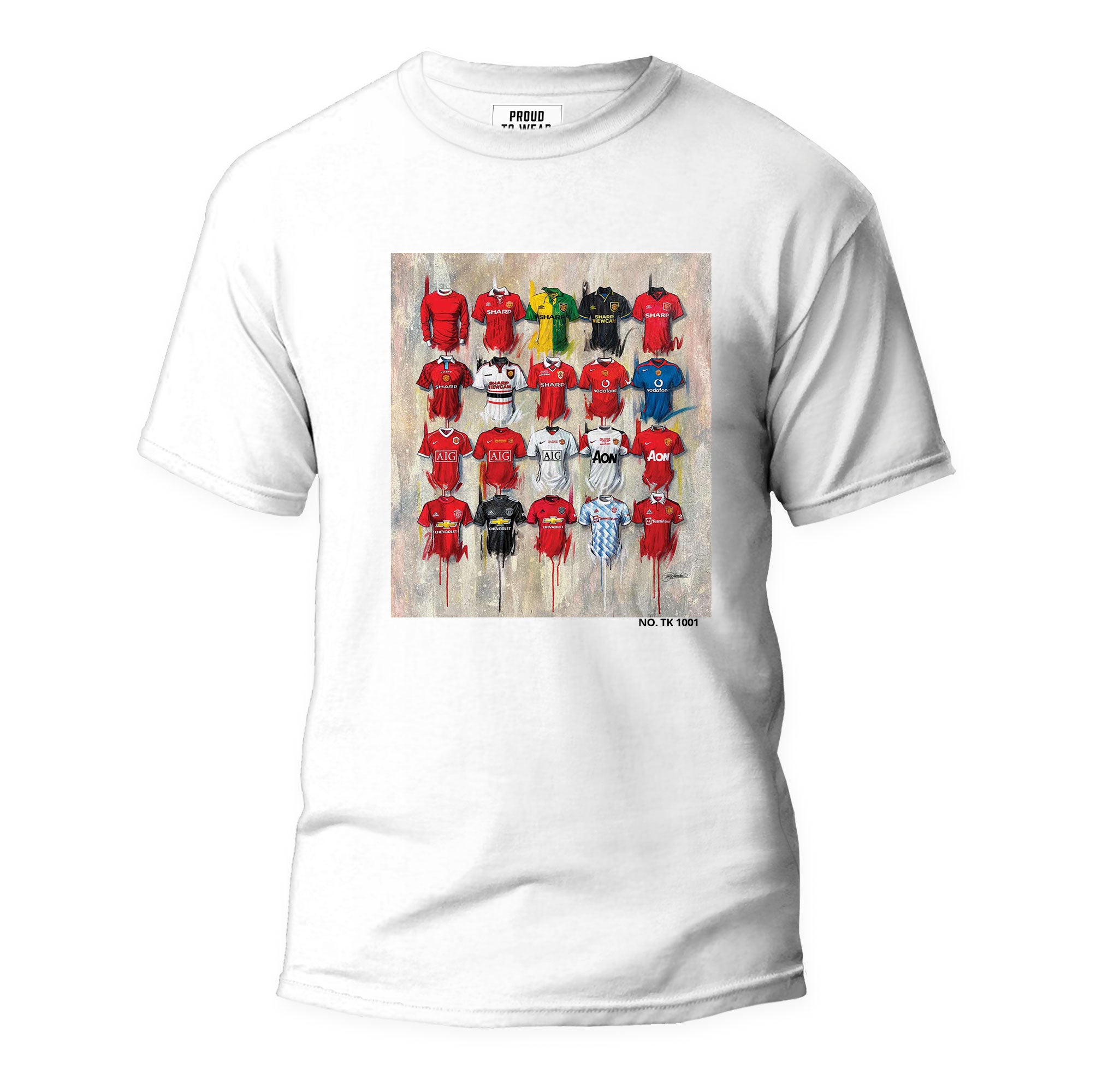 Manchester United 2022 Collection White T Shirt - Terry Kneeshaw Art