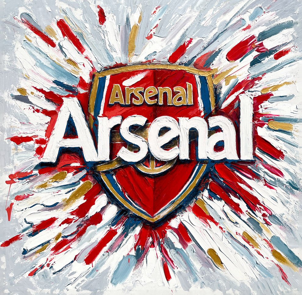 Arsenal Badge Framed Canvas Print | 20 x 20 Football Wall Art - Terry Kneeshaw Art