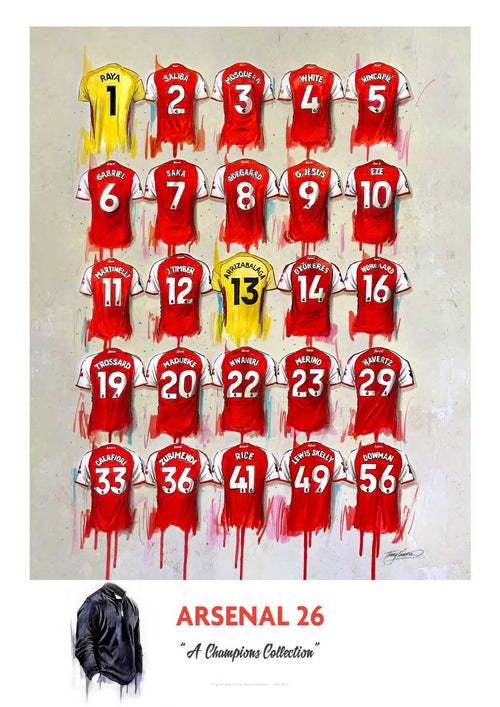 Arsenal FC Champions 2025/26 A2 Signed Limited Edition Print (Pre - Order) - Terry Kneeshaw Art