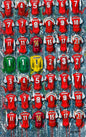 Arsenal Legends Football Shirts - Tea Towel - Terry Kneeshaw Art