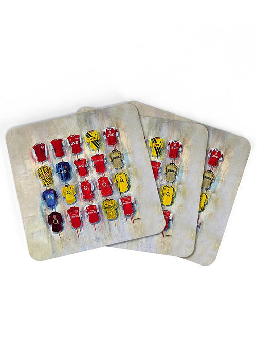 Arsenal Shirts - A Gunner's Collection Coasters - Terry Kneeshaw Art