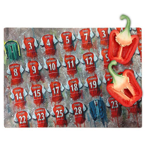 Arsenal The Invincibles Chopping Board - Terry Kneeshaw Art