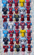Aston Villa Shirts - 2024 Collection Tea Towel - Terry Kneeshaw Art