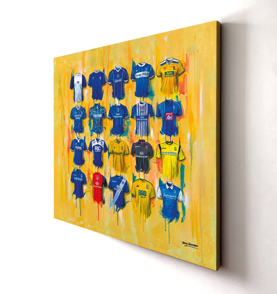 Birmingham City FC Shirts 30x30 Canvas - Terry Kneeshaw Art