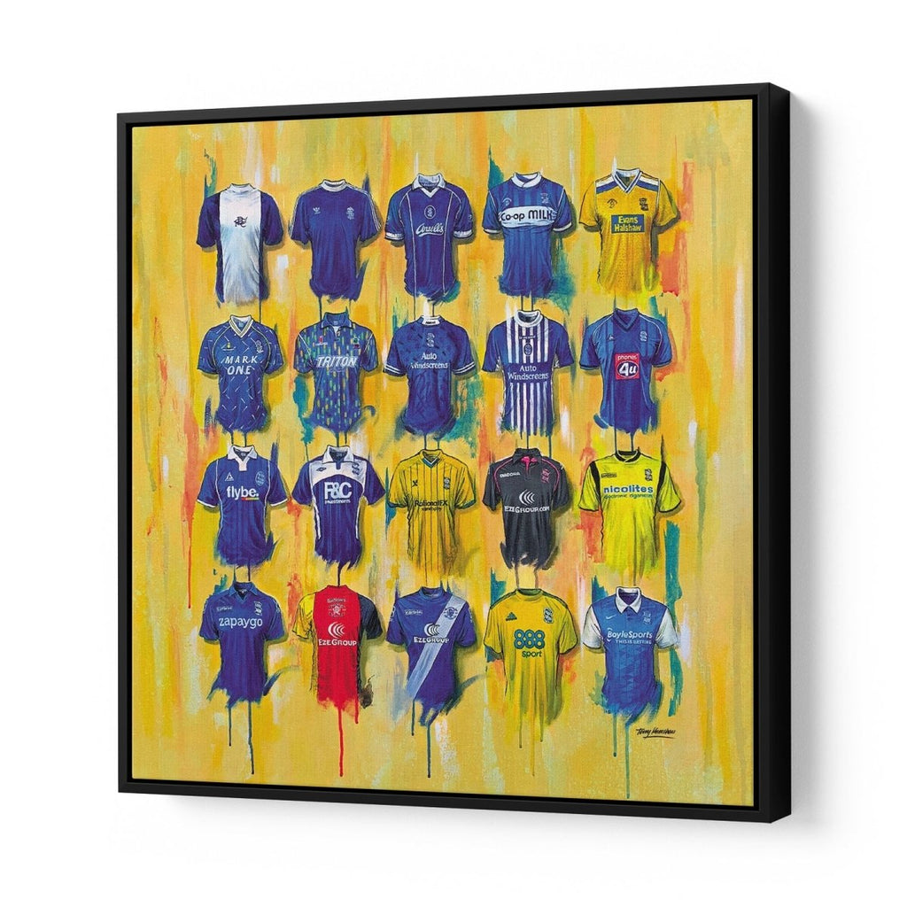 Birmingham City FC Shirts 30x30 Canvas - Terry Kneeshaw Art