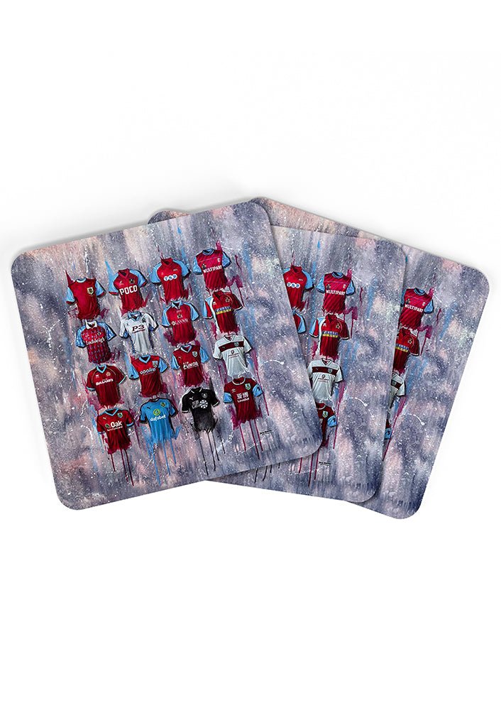Burnley FC Shirts - A Claret's Collection Coasters - Terry Kneeshaw Art