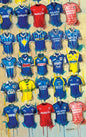 Cardiff Football Shirts - Tea Towel - Terry Kneeshaw Art