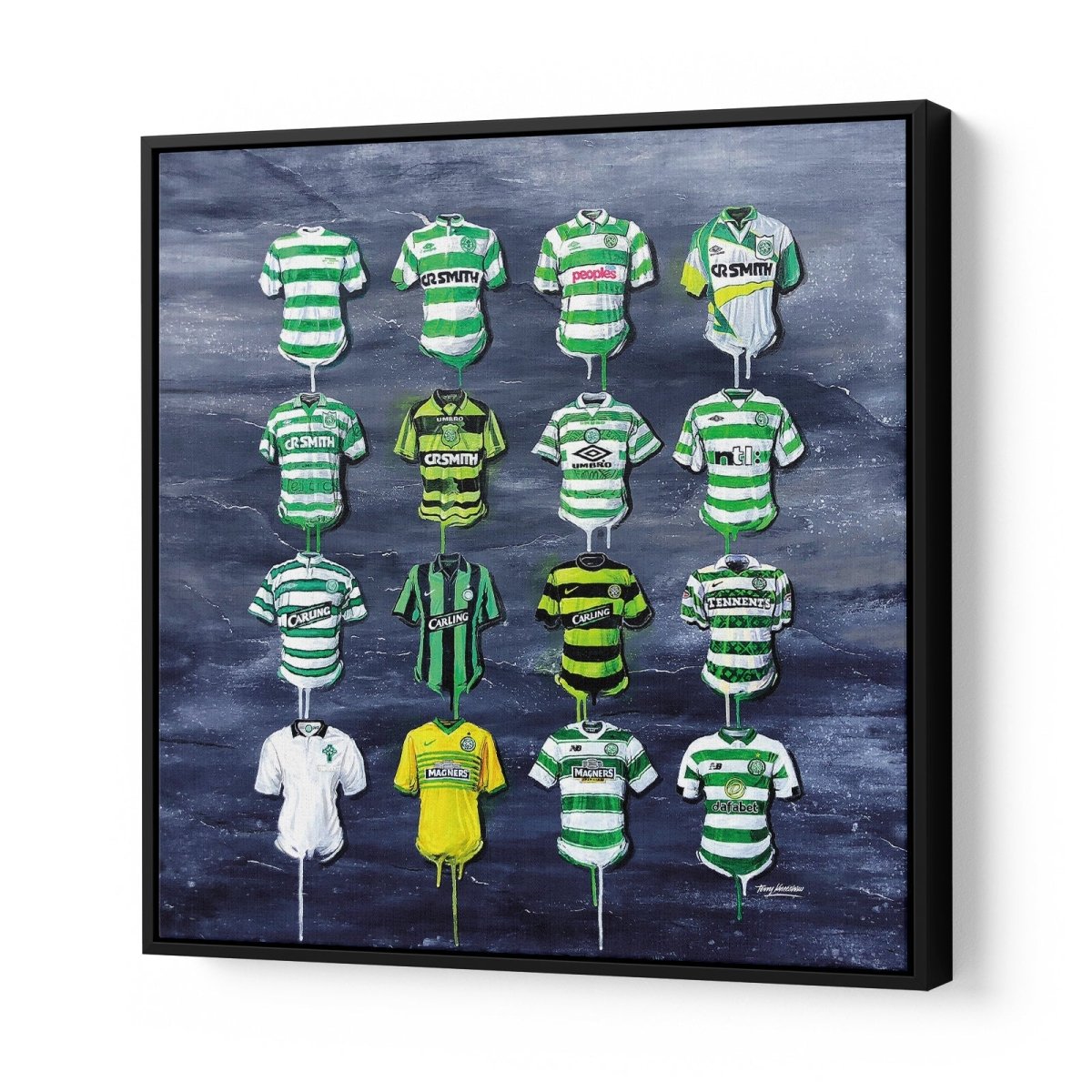 Celtic FC Shirts 30x30 Canvas - Terry Kneeshaw Art