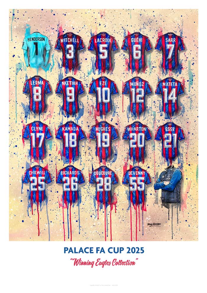 Crystal Palace FA Cup Winners A3 Print (Pre - Order) - Terry Kneeshaw Art
