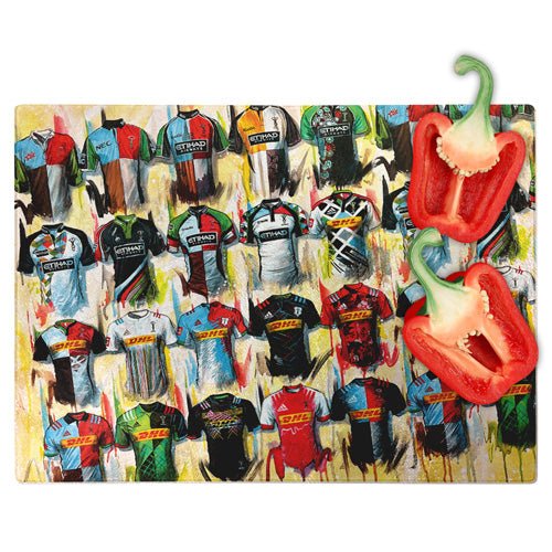 Harlequins Chopping Board - Terry Kneeshaw Art