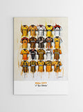 Hull City FC Shirts - A2 Signed Limited Edition Prints - Terry Kneeshaw Art