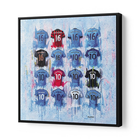 Kun Agüero Shirts 20x20 Canvas - Terry Kneeshaw Art