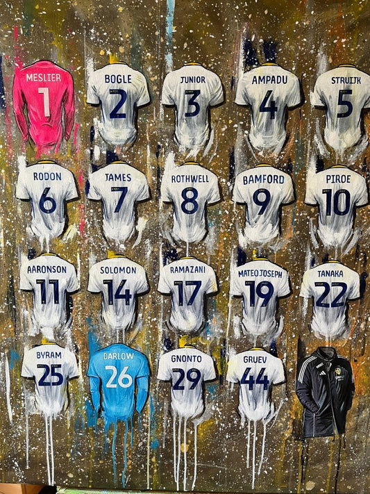 Leeds United Champions 24/25 Framed 20x20 Canvas (Pre - Order) - Terry Kneeshaw Art